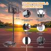 Basketball Hoop Basketball System 4.76-10ft Height Adjustable with 4 Basketball, Net Pocket, Inflator Set