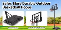 Basketball Hoop Basketball System 4.76-10ft Height Adjustable with 4 Basketball, Net Pocket, Inflator Set