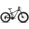 A26309 26 inch Mountain Bike,Full-Suspension 21 Speeds Drivetrain with Disc-Brake MTB Bicycle, 26*4" Fat tire Bike for Men