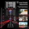 Portable Basketball Hoop Outdoor, 4.25FT-10FT Height Adjustable Basketball Goal, Shatterproof Backboard, Built-in Wheels, Basketball Stand