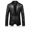 Mens Floral Tuxedo Jackets One Button Stylish Dinner Wedding Party Dress Jackets