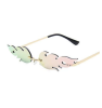 Sunglasses Rimless Wave Glasses Fire Shape Glasses Eyewear For Party