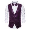 Men's Sequin Vest Shiny Suit Vest V-neck Party Dress