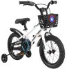 C14111A Kids Bike 14 inch for Boys & Girls with Training Wheels, Freestyle Kids' Bicycle with Bell,Basket and fender.