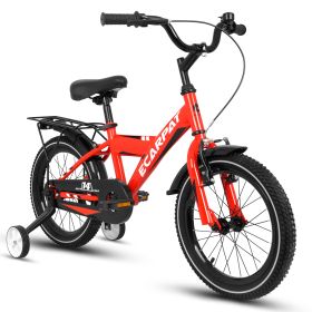 A14115 Kids Bike 14 inch for Boys & Girls with Training Wheels, Freestyle Kids' Bicycle with fender and carrier. (Color: as Pic)