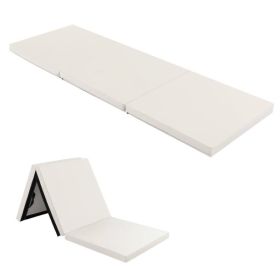 Portable Tri-Fold Gym Mat with Handles for Yoga (Color: Light Gray)