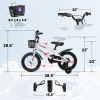 C14111A Kids Bike 14 inch for Boys & Girls with Training Wheels, Freestyle Kids' Bicycle with Bell,Basket and fender.