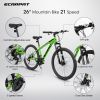 A2610 26 inch Mountain Bike 21 Speeds, Suspension Fork, Steel Frame Disc-Brake for Men Women Mens Bicycle