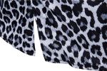 Men's Fashion Leopard Shirts Slim Fit Stand Collar Single Breasted Shirts Casual Long