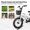 C14111A Kids Bike 14 inch for Boys & Girls with Training Wheels, Freestyle Kids' Bicycle with Bell,Basket and fender.