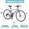 Shimano 7 Speed Hybrid Bike Aluminum Alloy Frame C-Brake 700C Road Bike For men women's City Bicycle