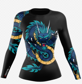 WOMEN BLUE DRAGON LONGSLEEVE - XMARTIAL (Option: 2XL)